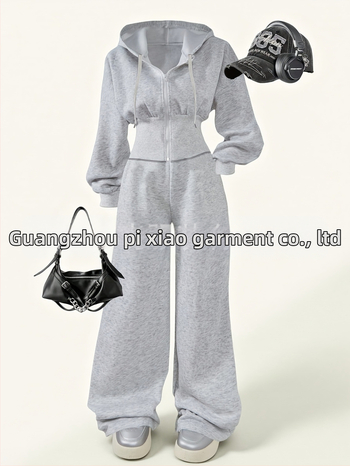 Sieviešu adīts divdaļīgs komplekts | garas piedurknes, garas bikses, kokvilnas-poliestera maisījums ar elastānu, karstā pārvades drukāšana, 2025. gada pavasaris, Eiropas un Amerikas stils