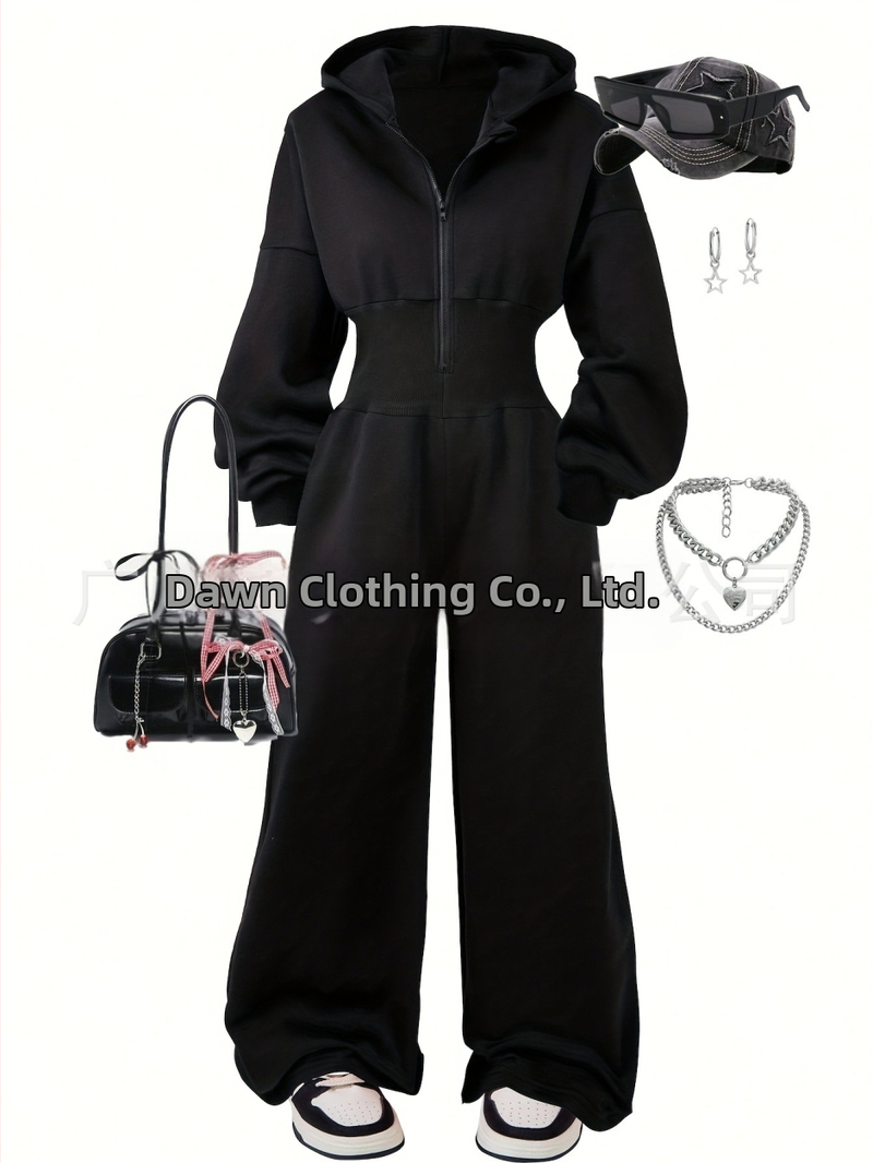 Dámsky pletený dvojdielny set | dlhé rukávy, dlhé nohavice, zmes bavlny a polyesteru s elastanom, potlač tepelným prenosom, jar 2025, európsky a americký štýl