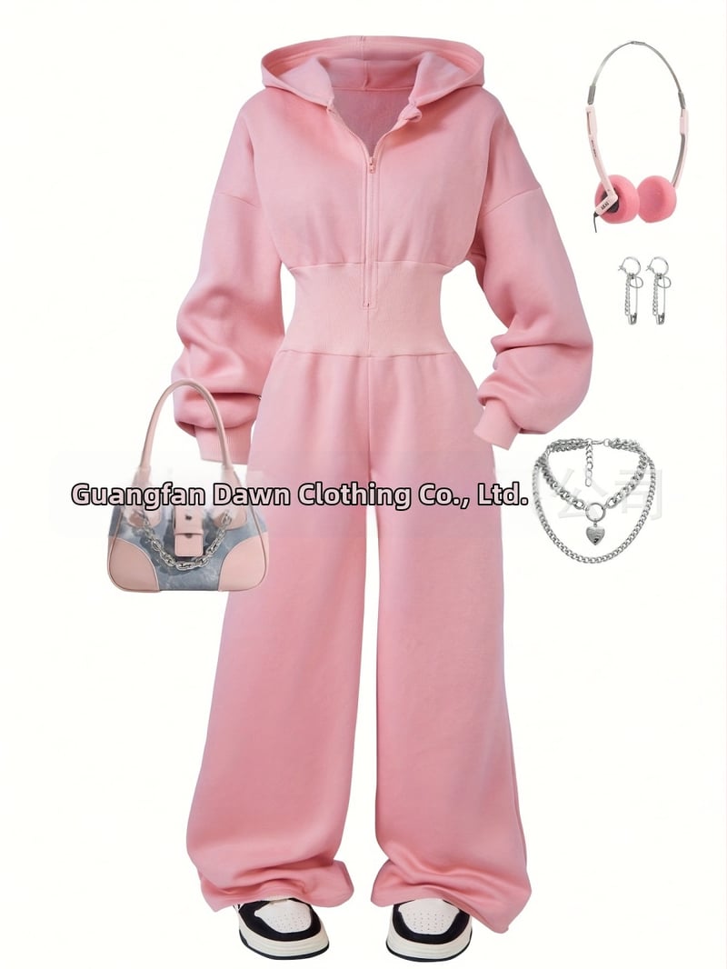 Sieviešu adīts divdaļīgs komplekts | garas piedurknes, garas bikses, kokvilnas-poliestera maisījums ar elastānu, karstā pārvades drukāšana, 2025. gada pavasaris, Eiropas un Amerikas stils