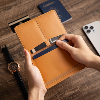 Κάλυμμα Διαβατηρίου και Θήκη Εγγράφων, Γνήσιο Δέρμα, Πορτοφόλι με 1 Πτύχωση, Αντι-Κλοπή, Vapanda Ρετρό Ευρωπαϊκό Στυλ