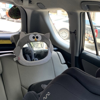 Chi weng Automobilinis stebėjimo veidrodis su išlenkta paviršiaus kūdikiams, pelėdos ir pieštų gyvūnų dizainas