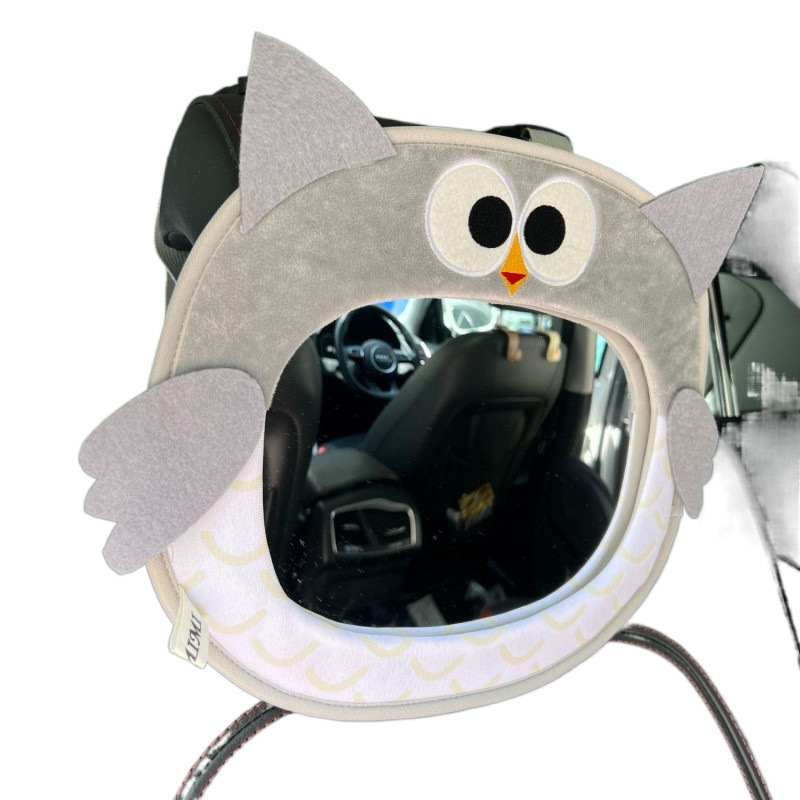 Chi weng Automobilinis stebėjimo veidrodis su išlenkta paviršiaus kūdikiams, pelėdos ir pieštų gyvūnų dizainas