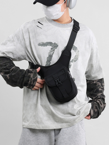 Τσάντα μηρού για μοτοσικλέτα με crossbody σχεδίαση, στυλ street-trend, πολυεστερικό υλικό, λανσάρισμα άνοιξη 2025, για ταξίδια αναψυχής