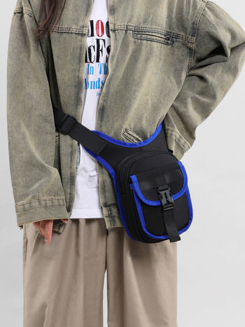 Τσάντα μηρού για μοτοσικλέτα με crossbody σχεδίαση, στυλ street-trend, πολυεστερικό υλικό, λανσάρισμα άνοιξη 2025, για ταξίδια αναψυχής