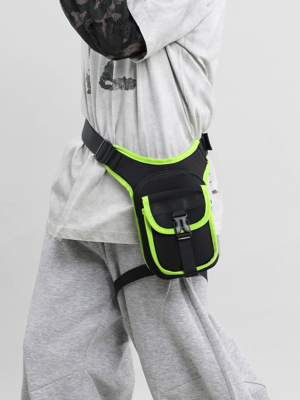 Motociklo kelionėms kojos maišelis su crossbody dizainu, gatvės mados stilius, poliesterio medžiaga, 2025 m. pavasario leidimas, laisvalaikio kelionėms