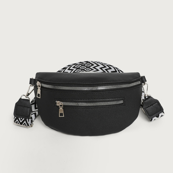 PU materiāla crossbody somiņa, Dumpling Bag stils, rāvējslēdzējs, telefona kabata, taisnstūra forma