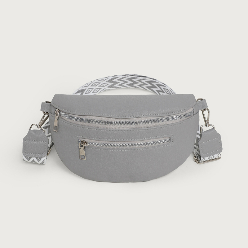 PU materiāla crossbody somiņa, Dumpling Bag stils, rāvējslēdzējs, telefona kabata, taisnstūra forma