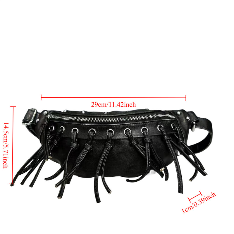 Pečių rankinė Euro-American Vintage stiliaus su kutais, distresuotas vint-efektas, PU denim audinys, Dumpling Bag, ovali forma, užtrauktuko uždarymas, telefono kišenė, vienas peties diržas, pavasaris 2025