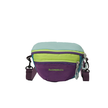 Unisex μίνι crossbody τσάντα, ύφασμα Oxford, επένδυση νάιλον, κλείσιμο με φερμουάρ, εσωτερικοί χώροι με θήκες (θήκη με φερμουάρ, θήκη για κινητό, θήκη για ID), οβάλ σχήματος, κατάλληλη για ελεύθερο χρόνο ταξιδιών