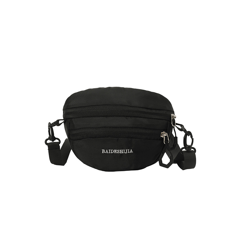 Unisex mini crossbody krepšys, Oxford audinys, vidinė kišenė – nailonas, užtrauktukas, vidiniai kišenės: užtrauktuko kišenė, telefono kišenė, ID kišenė, ovalo formos, laisvalaikio kelionėms