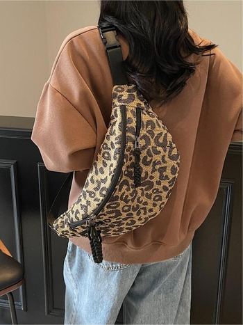 PU мъжка чанта за кръст, леопардов принт, за ежедневни пътувания, артикул zk1730881859223130278