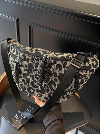 PU мъжка чанта за кръст, леопардов принт, за ежедневни пътувания, артикул zk1730881859223130278