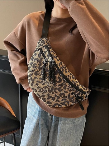 PU мъжка чанта за кръст, леопардов принт, за ежедневни пътувания, артикул zk1730881859223130278