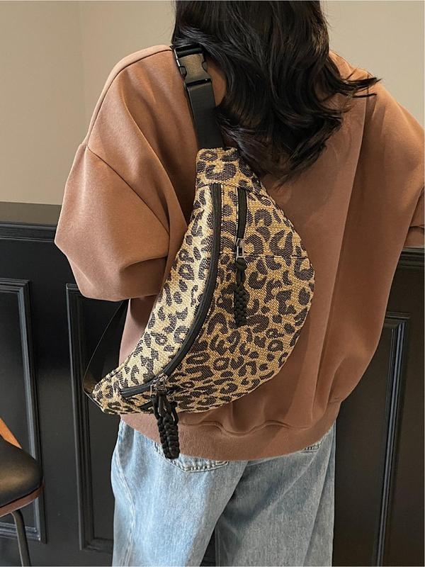 PU мъжка чанта за кръст, леопардов принт, за ежедневни пътувания, артикул zk1730881859223130278