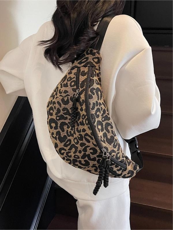 PU мъжка чанта за кръст, леопардов принт, за ежедневни пътувания, артикул zk1730881859223130278