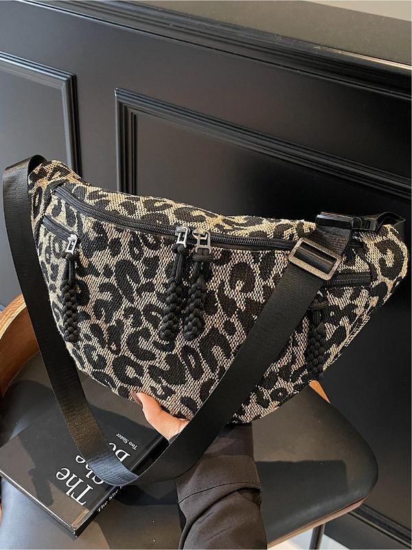 PU мъжка чанта за кръст, леопардов принт, за ежедневни пътувания, артикул zk1730881859223130278