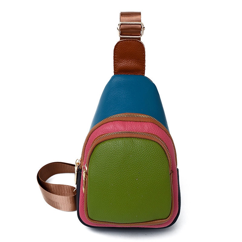 Sieviešu Crossbody soma no īstas ādas - Stils: paduses soma, Vertikāla kvadrāta forma, Rāvējslēdzēja aizvēršana (Materiāls: īsta āda; Ādas tips: augšējā graudainā āda; Stils: paduses soma; Forma: vertikāls kvadrāts; Aizvērums: rāvējslēdzējs)