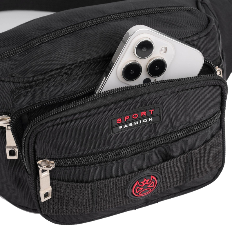 Ανδρική τσάντα μέσης από Οξφόρντ ύφασμα, στυλ αναψυχής για ταξίδια, λειτουργία επέκτασης, πολυεστερική επένδυση