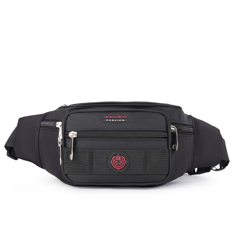 Ανδρική τσάντα μέσης από Οξφόρντ ύφασμα, στυλ αναψυχής για ταξίδια, λειτουργία επέκτασης, πολυεστερική επένδυση