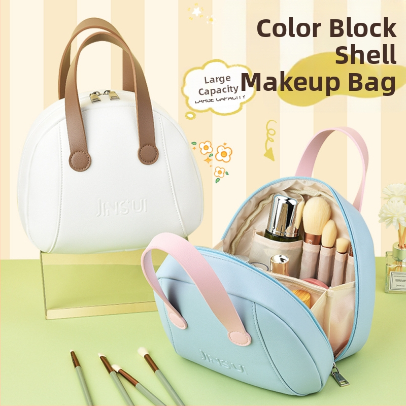 Cestovná taška na make-up z PU, kuboidný tvar, s priehradkami pre kozmetiku