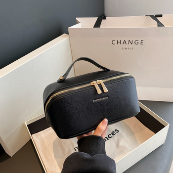 Τσαντάκι καλλυντικών με σχέδιο μαξιλαριού, μεγάλης χωρητικότητας, PU υλικό, εξαιρετικά ελαφρύ, για γυναίκες