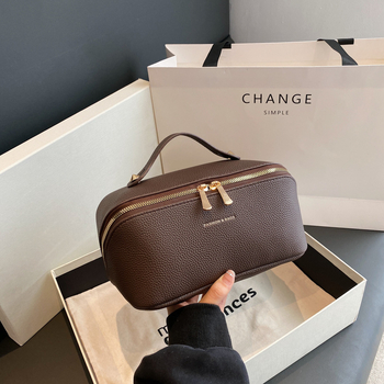 Τσαντάκι καλλυντικών με σχέδιο μαξιλαριού, μεγάλης χωρητικότητας, PU υλικό, εξαιρετικά ελαφρύ, για γυναίκες