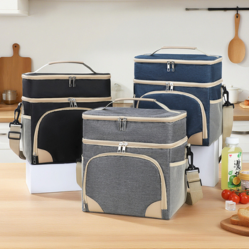 Διπλομονωμένη τσάντα για μεσημεριανό γεύμα, φορητή και αναδιπλούμενη, κλασικό μοντέλο TG65 (Υλικό: Oxford Cloth • Λειτουργία: Φορητό, Αναδιπλούμενο • Κατηγορία: Ice Pack, Τσάντα Πικνίκ • Στυλ: Σύγχρονο Μινιμαλιστικό)