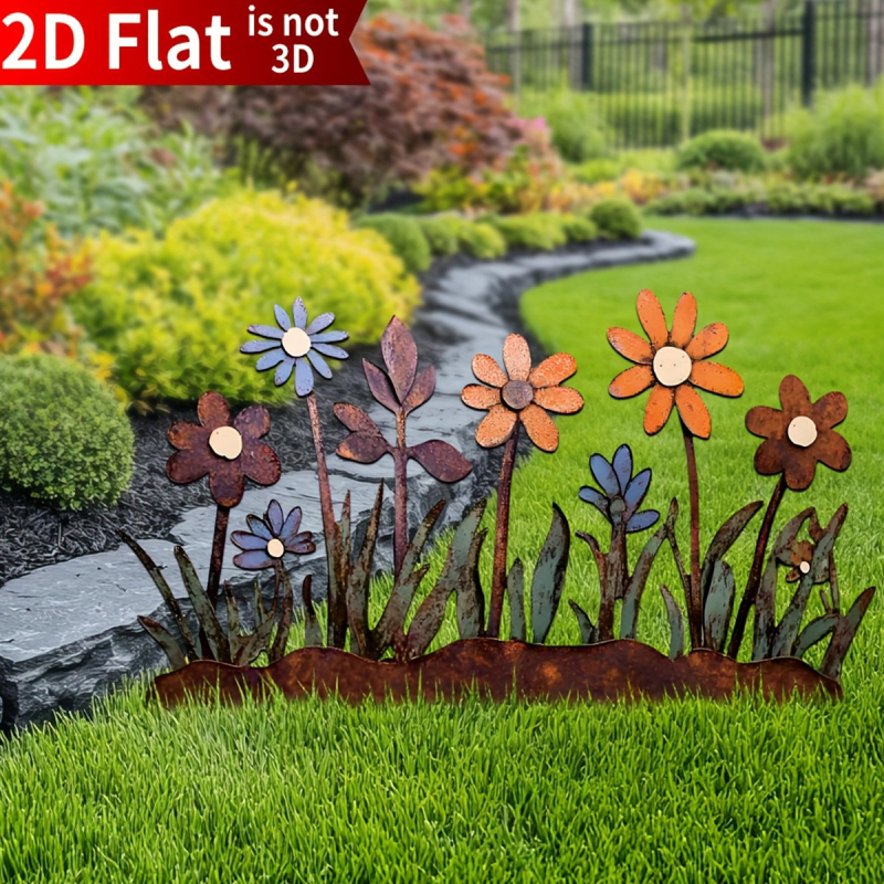 Σιδερένιο κηπουρικό κοντάρι για λουλούδια με γεωμετρικό σχήμα, αμερικανικού στυλ