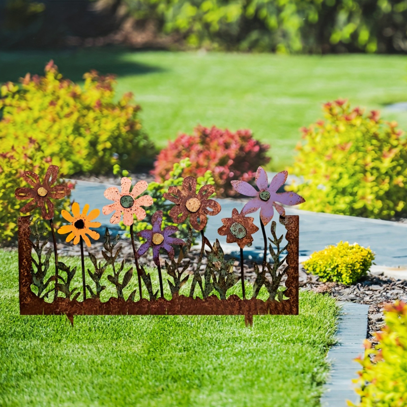 Σιδερένιο κηπουρικό κοντάρι για λουλούδια με γεωμετρικό σχήμα, αμερικανικού στυλ