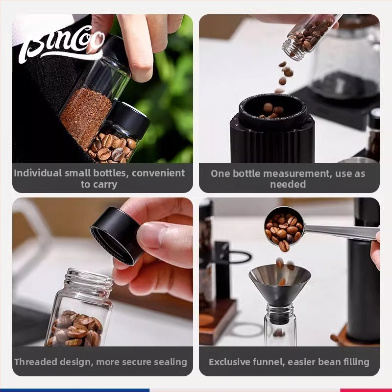 Стъклен буркан за кафе зърна със запечатване — прозрачен съд за съхранение с еднопосочен изпускателен клапан, преносим