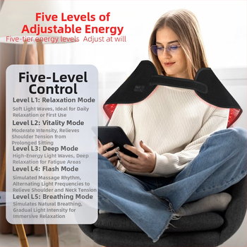 Ζώνη θεραπείας ώμου-λαιμού με υπέρυθρη και κόκκινο φως, φορητή συσκευή οικιακής χρήσης, χωρίς ενσωματωμένη μπαταρία, IPX0