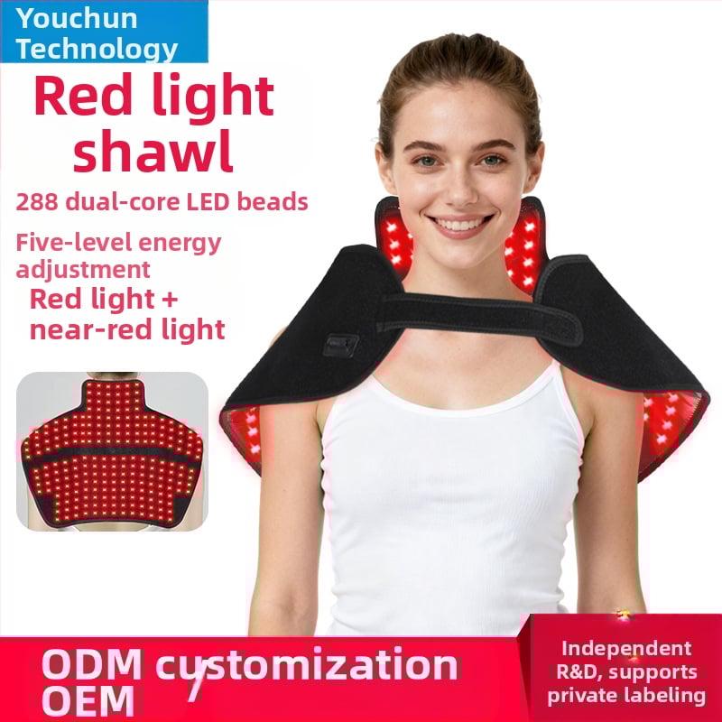 Ζώνη θεραπείας ώμου-λαιμού με υπέρυθρη και κόκκινο φως, φορητή συσκευή οικιακής χρήσης, χωρίς ενσωματωμένη μπαταρία, IPX0