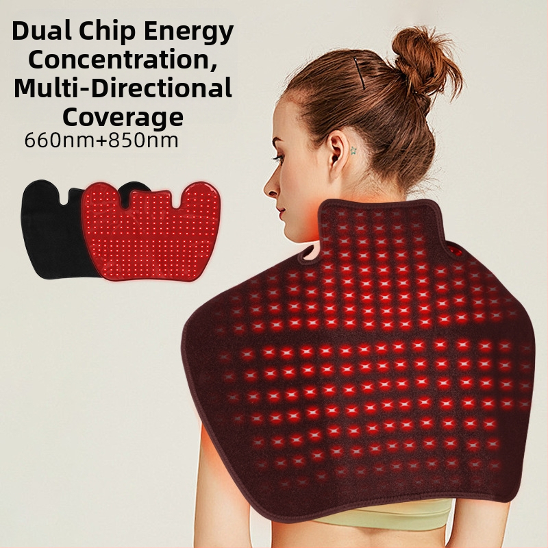 Терапевтично устройство за рамо и шия с инфрачервена и червена светлина, преносимо за домашна употреба, без вградена батерия, IPX0