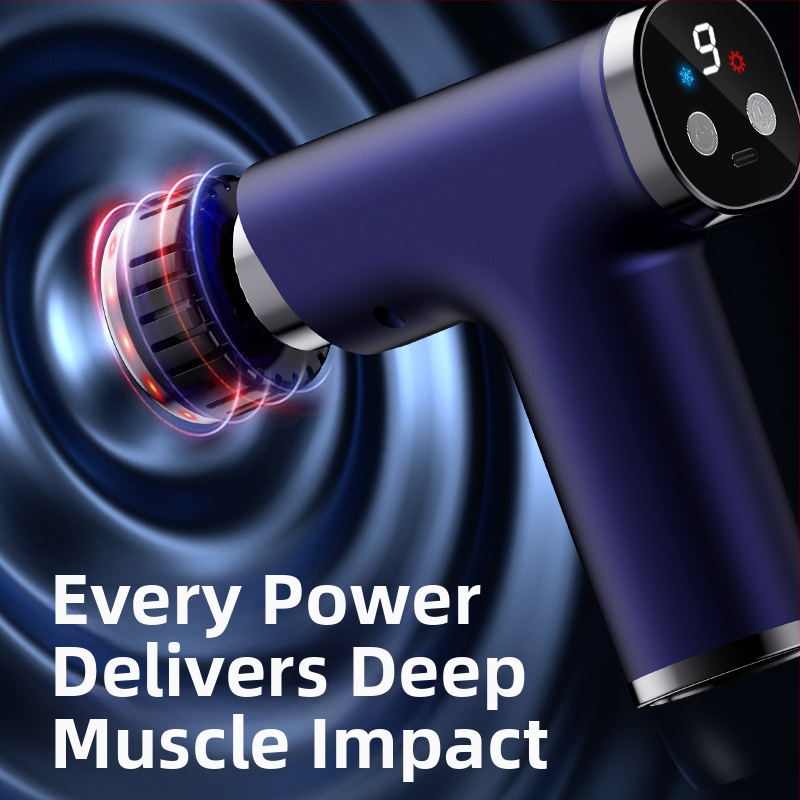 USB nabíjateľný miofasciálny masážny prístroj s viacúrovňovým nastavením, 5+ stupňov, 6+ nástavcov, vstavaná batéria 1200–2000 mAh