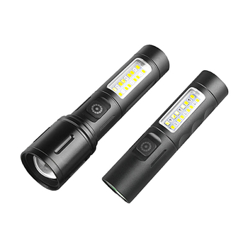 Portatīvais LED lukturis (alumīnija sakausējums; akumulators 1200 mAh; jauda 20 W; LED gaismas avots; diapazons 200–500 m)