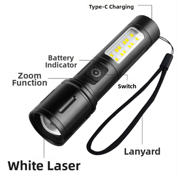 Φορητός LED φακός (αλουμινένιο κράμα; μπαταρία 1200 mAh; ισχύς 20 W; LED πηγή φωτισμού; εμβέλεια 200–500 m)