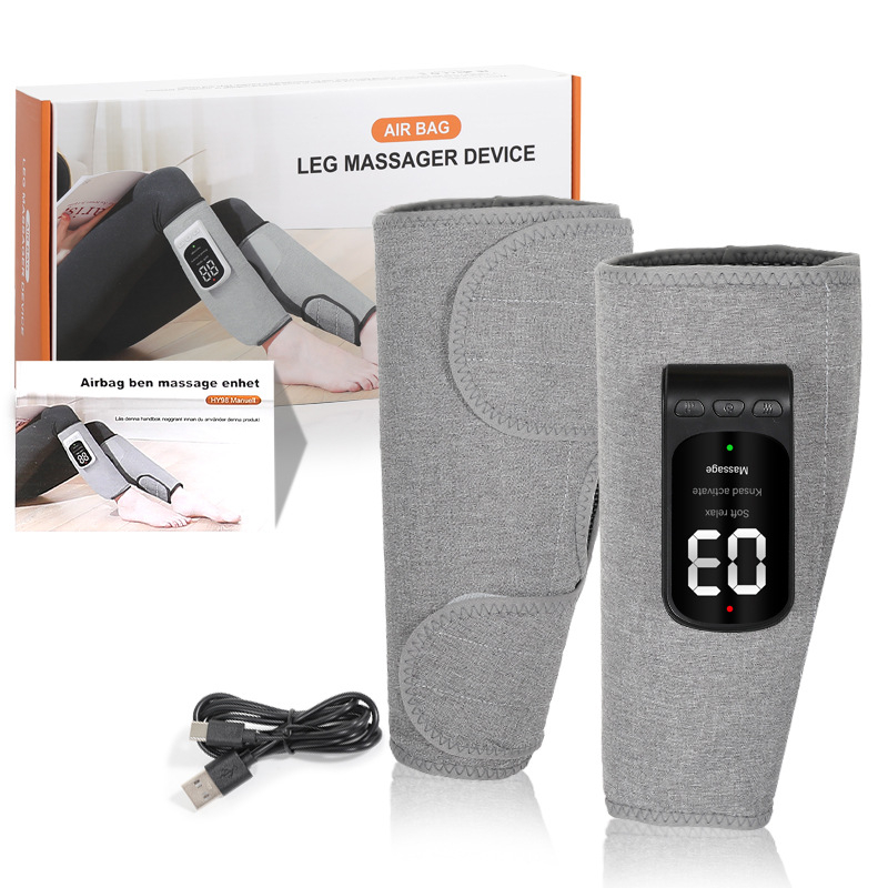 Μασάζ γάμπας με πολλαπλούς ρυθμούς, σταθερή θερμοκρασία και μασάζ με αεροκύματα σε αερομαξιλάρι (Τροφοδοσία: USB/μπαταρία; Χειροκίνητος έλεγχος με καλώδιο; Μηχανικός τρόπος; HY98)