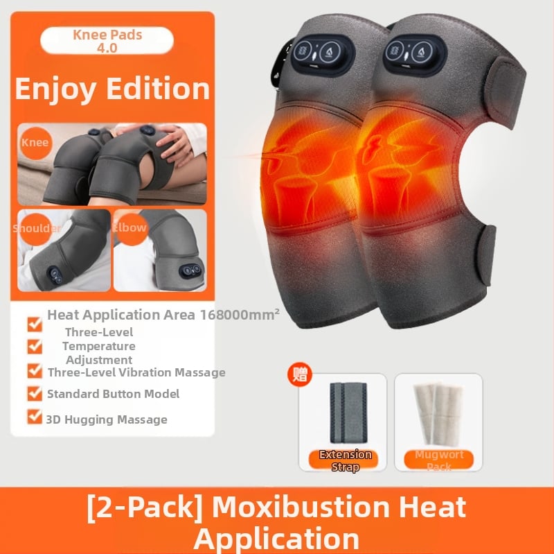 Ceļgala masāža ar grafēna apkuri, karstā kompresija, bezvadu vadība, 5V barošana, 45–65°C, 450 g, 3 režīmi, inteliģenta temperatūras kontrole