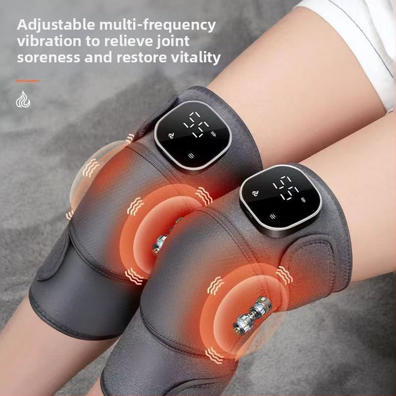 Масажор за коляно с графеново нагряване, топлинно компресиране и безжично управление, 5V захранване, 45–65°C, 450 g, 3 режима, интелигентен термоконтрол