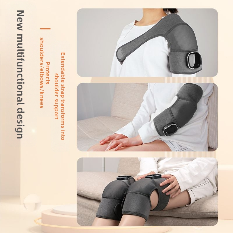 Масажор за коляно с графеново нагряване, топлинно компресиране и безжично управление, 5V захранване, 45–65°C, 450 g, 3 режима, интелигентен термоконтрол