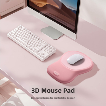 Atmiņas putu plaukstas balsts 3D pele paliktnim – Crystal Wrist Rest, darbvirsmas paliktnis, pretslīdēšana, OEM apstrāde