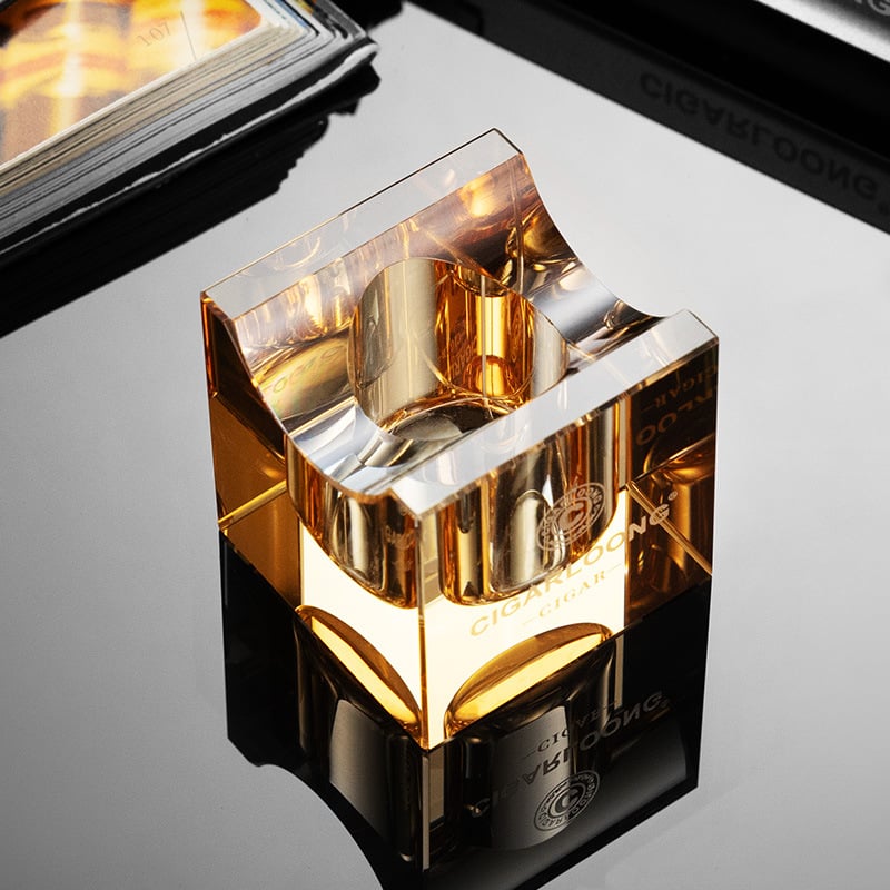 Stikla cigāru turētājs, pelnu trauks un statīvs – kompakts, pārnēsājams, vertikāls CL-25EX2