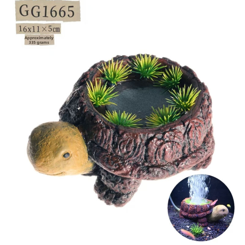 Ornament de oxigenare din rășină - Disc cu bule în formă de țestoasă (Brand: Yitong; Stil: Bubble Disk; Funcție: Oxigenare; Scop principal: Decorare)