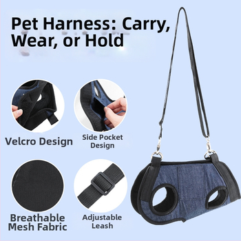 Mājdzīvnieku soma pastaigām – Materiāls: Sandwich Mesh + Denim; Preces kods: 10184; Kategorija: Mājas dzīvnieku soma; Cietība: Vidēja; Zīmējums: Vienkrāsains