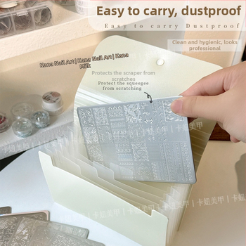 Κουτί οργάνωσης αυτοκόλλητων νυχιών, αναδιπλούμενο, ανθεκτικό στη σκόνη, διαφανές, ανθεκτικό στις γρατζουνιές, πλαστικό