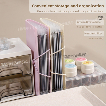 Κουτί οργάνωσης αυτοκόλλητων νυχιών, αναδιπλούμενο, ανθεκτικό στη σκόνη, διαφανές, ανθεκτικό στις γρατζουνιές, πλαστικό