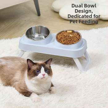 Πλαστικό διπλό μπολ για γάτες — Εργαλεία διατροφής κατοικίδιων, μάρκα Wangxing Street