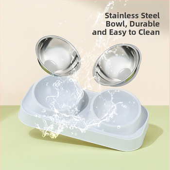 Πλαστικό διπλό μπολ για γάτες — Εργαλεία διατροφής κατοικίδιων, μάρκα Wangxing Street