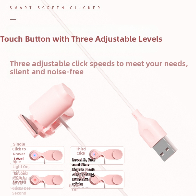 Телефонен автоматичен кликер за стрийминг и поръчки за таксита: безшумен физически щракване, интелигентен сензорен екран, непрекъснато щракване