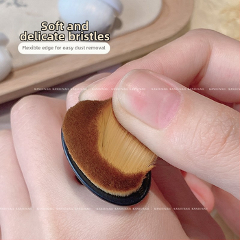 Σετ βουρτσών σκόνης για νύχια – βούρτσα σκόνης με δαχτυλίδι στην μπροστινή άκρη, βούρτσα σκόνης στην πίσω άκρη, λεπτή μαλακή τρίχα με κούμπωμα δακτύλου, εργαλείο καθαρισμού νυχιών